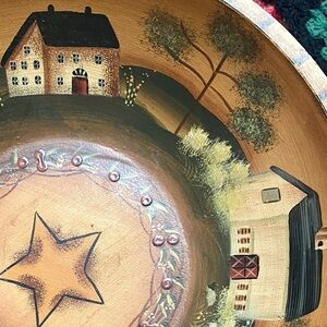 Artisan Farmhouse accent bowl w prairie country southwestern vibe